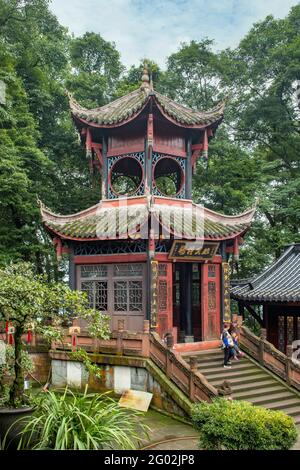 Bell Tower at Wannain Temple, Mt Emei, Sichuan, China Stock Photo
