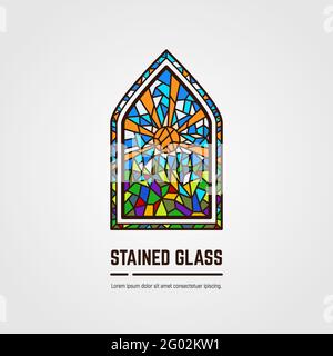 Stained glass line vector Stock Vector
