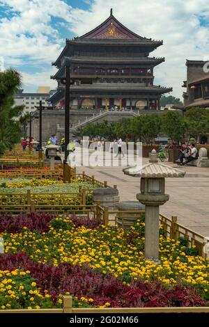 Drum Tower, Xi'an, Shaanxi, China Stock Photo