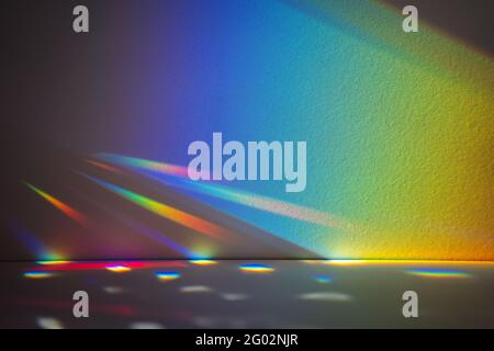 rainbow background with disco light for products and overlays. Prism light Stock Photo