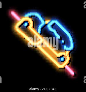 Alpinism Rope Movement Mechanism Tool neon glow icon illustration Stock Vector
