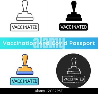 Vaccinated stamp icon Stock Vector