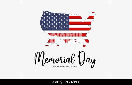 Memorial Day - Remember and Honor Poster. Usa memorial day celebration. American national holiday Stock Vector