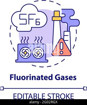 Fluorinated gases concept icon Stock Vector