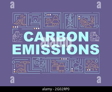 Carbon emissions word concepts banner Stock Vector