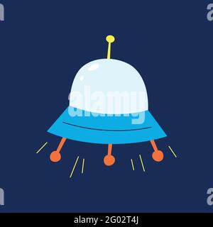 UFO flying saucer. Suitable for use on the Internet, in print and in promotional materials. Stock Vector