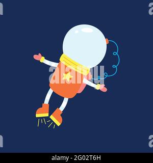 Flat design, Astronaut floats in space, Vector illustration, Infographic element. Stock Vector
