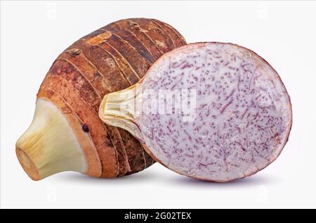 Taro isolated on white background Stock Photo