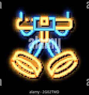Harness Alpinism Hooking Device Tool neon glow icon illustration Stock Vector