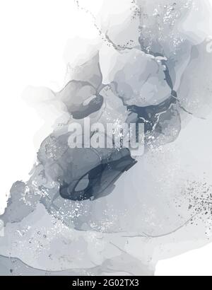 deep Blue abstract background, digital paper alcohol ink . Watercolor texture bright sky, frame, border, flyer in Vector Stock Vector
