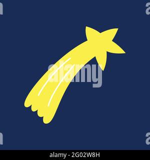Shooting star. Christmas star of Bethlehem icon. Vector illustration. Stock Vector