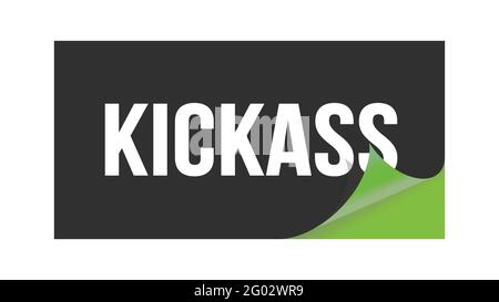 KICKASS text written on black red sticker stamp Stock Photo - Alamy