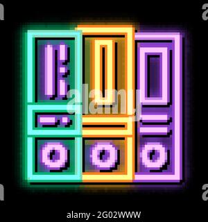 Financial Accounting Folders Reports neon glow icon illustration Stock Vector