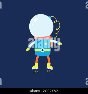 Flat design, Astronaut floats in space, Vector illustration, Infographic element. Stock Vector