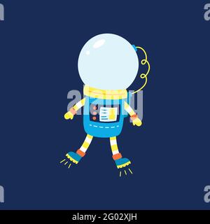 Flat design, Astronaut floats in space, Vector illustration, Infographic element. Stock Vector