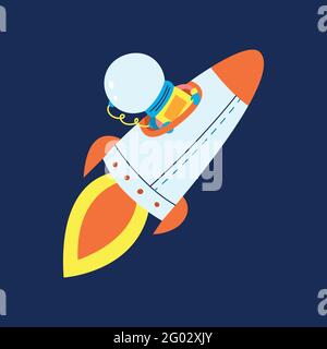 Flat design, Astronaut floats in space, Vector illustration, Infographic element. Stock Vector