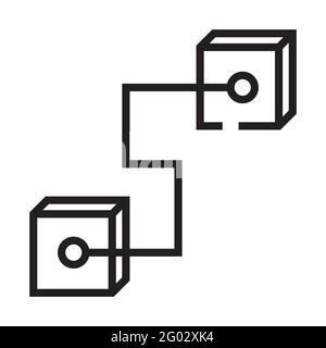 Data exchange outline icon isolated on white background. Stock Vector