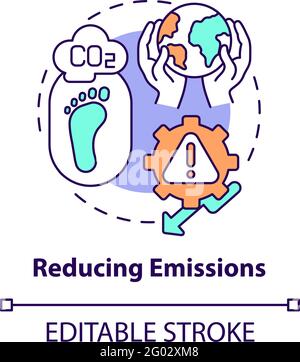 Reducing emissions concept icon Stock Vector