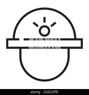 Miner in helmet outline icon isolated on white background Stock Vector