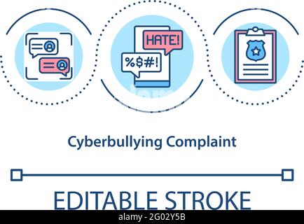Cyberbullying complaint concept icon Stock Vector