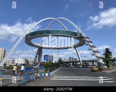 KOLKATA, INDIA - May 02, 2021: An exterior view of Biswa Bangla gate or Kolkata Gate at New Town on the main arterial road, Kolkata, India Stock Photo