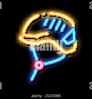 Protection Helmet Alpinism Equipment neon glow icon illustration Stock Vector