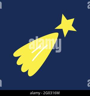 Shooting star. Christmas star of Bethlehem icon. Vector illustration. Stock Vector