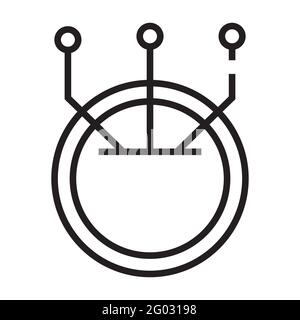 Cryptocurrency outline icon isolated on white background Stock Vector
