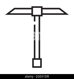 Kirk miner outline icon isolated on white background Stock Vector