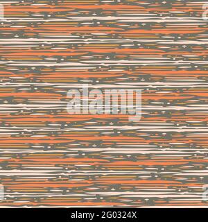 Abstract densely striped painterly vector seamless pattern background. Backdrop with irregular horizontal woven style paint lines and dots in Stock Vector