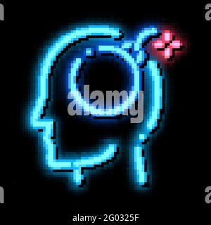 Bomb Dynamite Man Silhouette Headache neon glow icon illustration Stock Vector