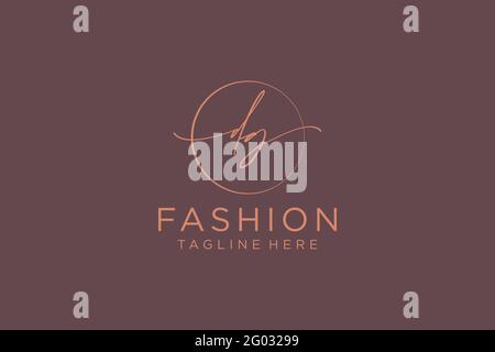 DG Feminine logo beauty monogram and elegant logo design, handwriting logo of initial signature, wedding, fashion, floral and botanical with creative Stock Vector