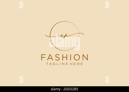 ER Feminine logo beauty monogram and elegant logo design, handwriting logo of initial signature, wedding, fashion, floral and botanical with creative Stock Vector