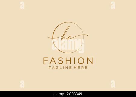 HC Feminine logo beauty monogram and elegant logo design, handwriting logo of initial signature, wedding, fashion, floral and botanical with creative Stock Vector
