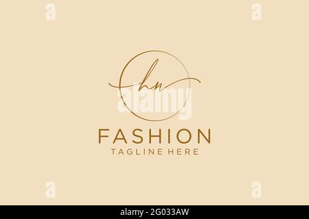 HV Feminine logo beauty monogram and elegant logo design, handwriting logo of initial signature, wedding, fashion, floral and botanical with creative Stock Vector