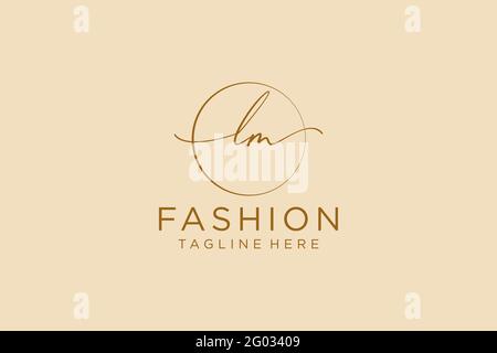 LM Feminine logo beauty monogram and elegant logo design, handwriting logo of initial signature, wedding, fashion, floral and botanical with creative Stock Vector