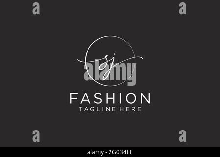 SJ Feminine logo beauty monogram and elegant logo design, handwriting logo of initial signature, wedding, fashion, floral and botanical with creative Stock Vector