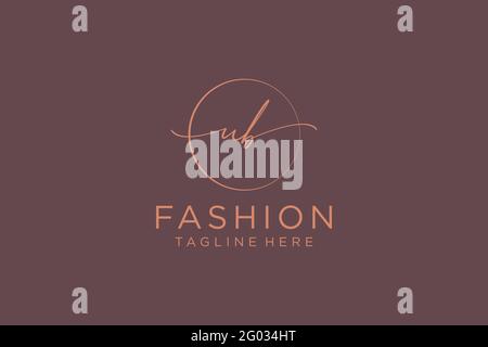 UB Feminine logo beauty monogram and elegant logo design, handwriting logo of initial signature, wedding, fashion, floral and botanical with creative Stock Vector