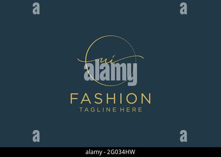 UI Feminine logo beauty monogram and elegant logo design, handwriting logo of initial signature, wedding, fashion, floral and botanical with creative Stock Vector