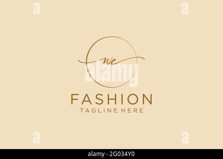WC Feminine logo beauty monogram and elegant logo design, handwriting logo of initial signature, wedding, fashion, floral and botanical with creative Stock Vector