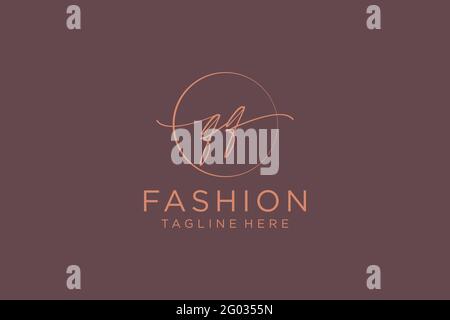 QQ Feminine logo beauty monogram and elegant logo design, handwriting logo of initial signature, wedding, fashion, floral and botanical with creative Stock Vector