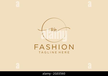 VW Feminine logo beauty monogram and elegant logo design, handwriting logo of initial signature, wedding, fashion, floral and botanical with creative Stock Vector