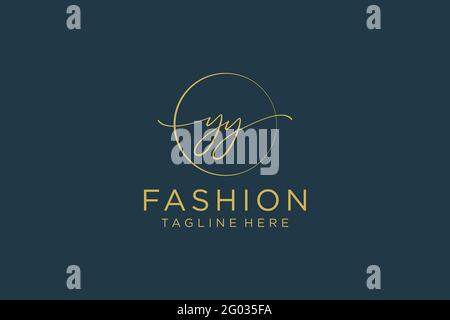 YY Feminine logo beauty monogram and elegant logo design, handwriting logo of initial signature, wedding, fashion, floral and botanical with creative Stock Vector