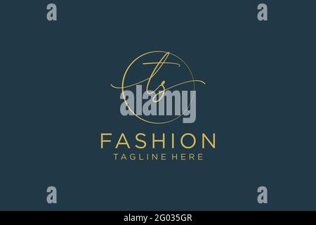 TS Feminine logo beauty monogram and elegant logo design, handwriting logo of initial signature, wedding, fashion, floral and botanical with creative Stock Vector