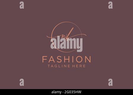 WB Feminine logo beauty monogram and elegant logo design, handwriting logo of initial signature, wedding, fashion, floral and botanical with creative Stock Vector
