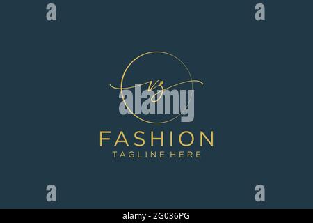 VS Feminine logo beauty monogram and elegant logo design, handwriting logo of initial signature, wedding, fashion, floral and botanical with creative Stock Vector
