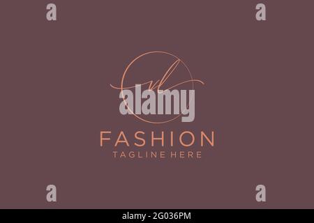 VL Feminine logo beauty monogram and elegant logo design, handwriting logo of initial signature, wedding, fashion, floral and botanical with creative Stock Vector