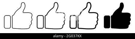 Set thumb up icon, i like it, Yes, good sign,stock vector Stock Vector