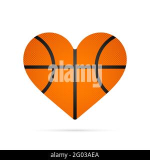 Heart shape Basketball ball vector icon. Stock Vector