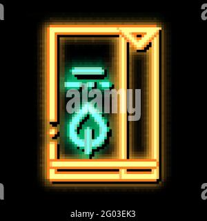 Flour Milk Juice Package Packaging neon glow icon illustration Stock Vector